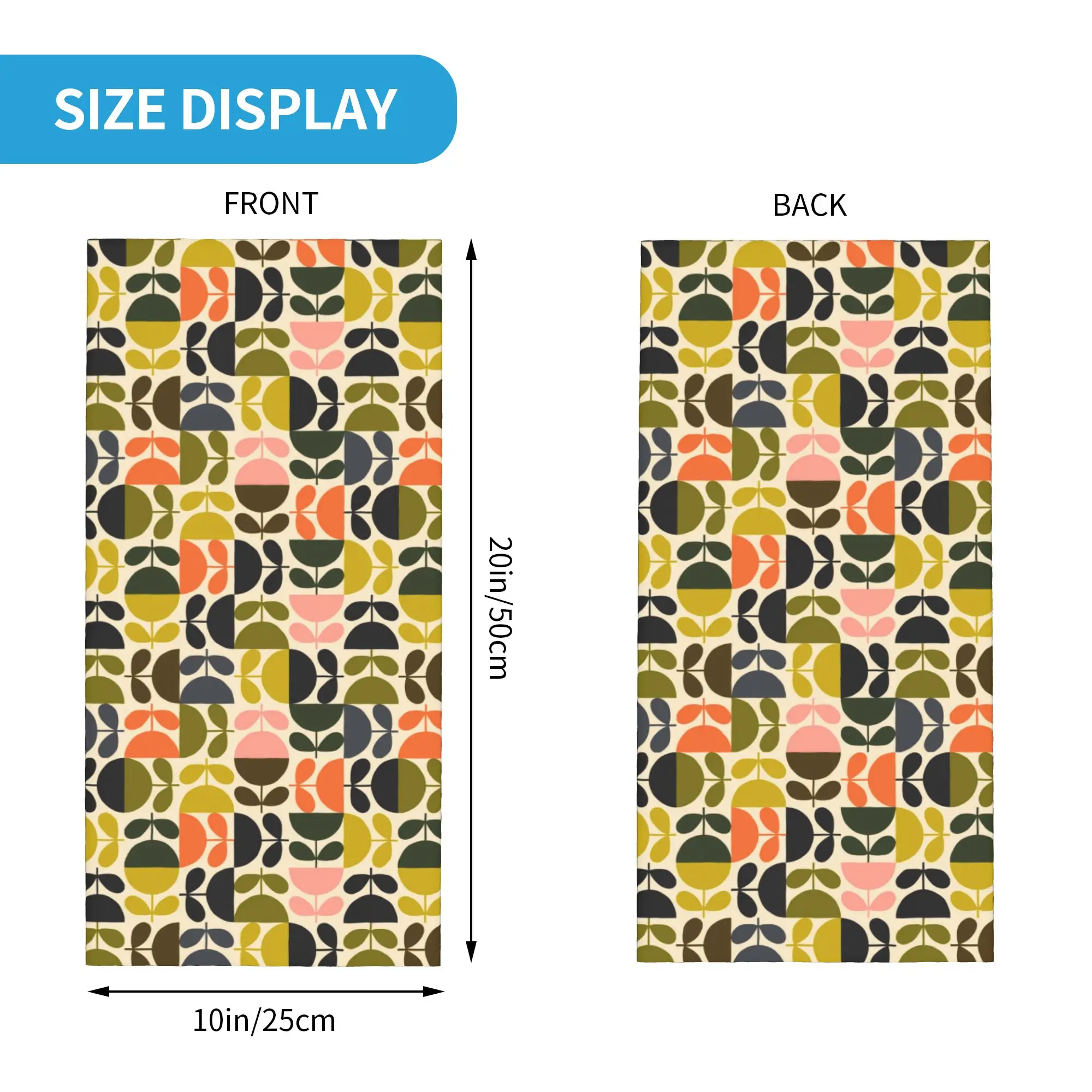Orla Kiely Flower Bandana Neck Gaiter UV Protection Face Scarf Cover Men Women  Headband Tube Balaclava