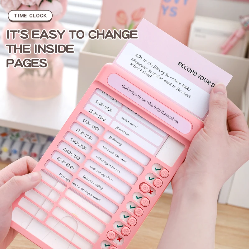 1 Set of Acrylic Daily Plan and Time Management System - Personal Production Punch-In Device for Office, Student and Self-Discipline Plan 15 Blank