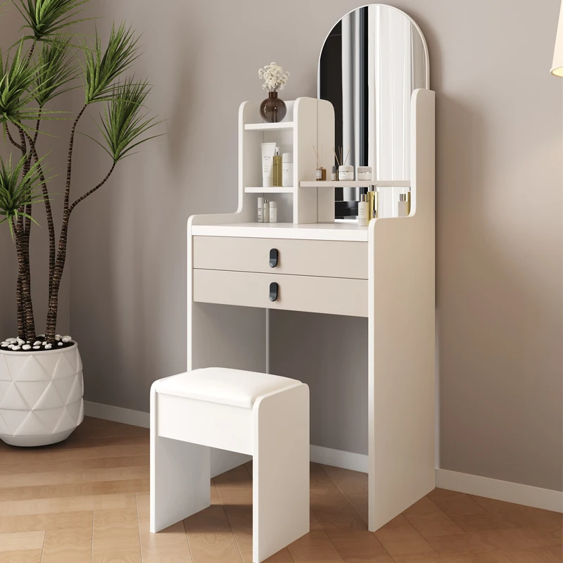 MDF الخشب مرآة خزانة زجاجية تصميم مجموعة درج أثاث غرفة نوم مضمد #2