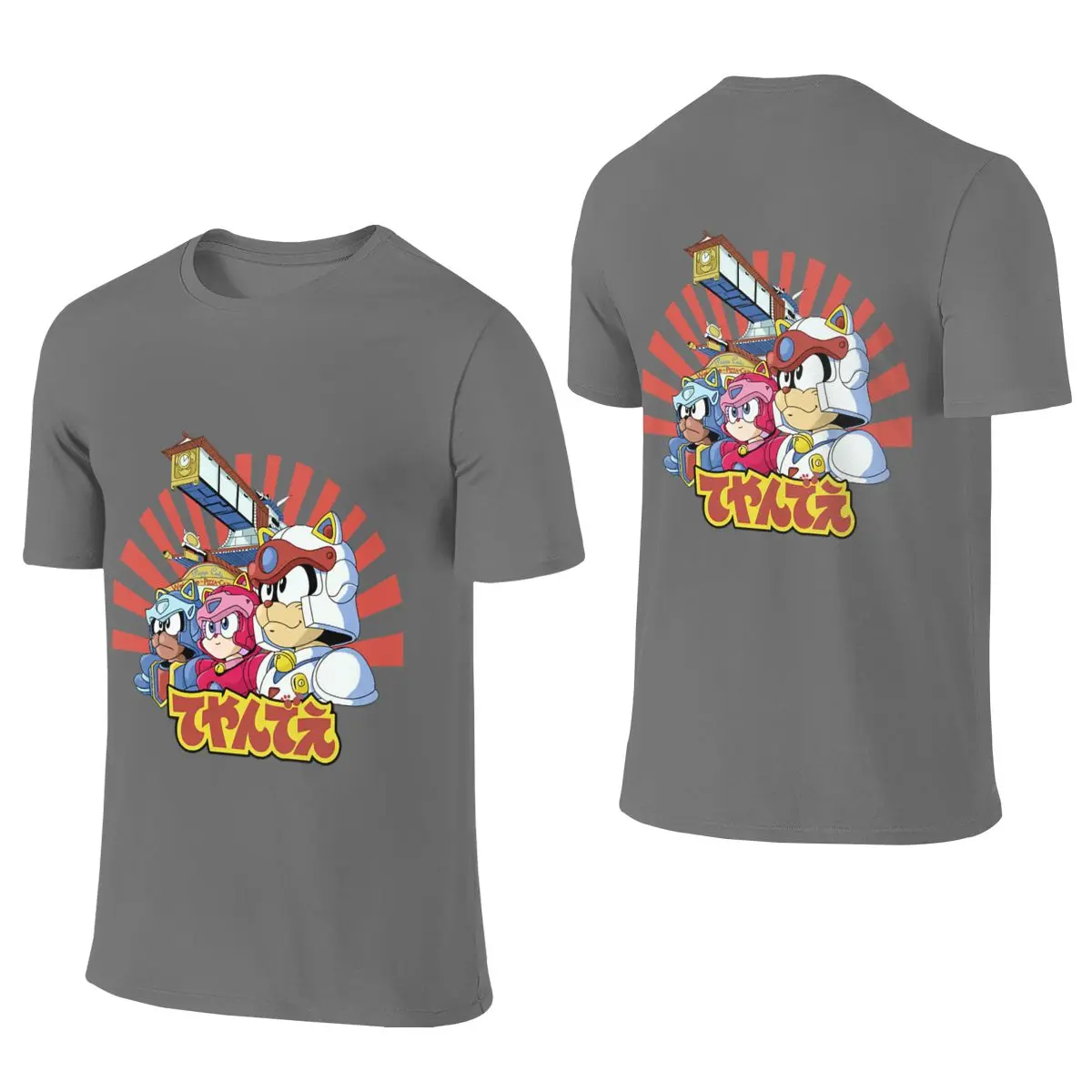 Samurai Pizza Caaats! Not Easy To Deform Reversible T-shirt Retro Casual Everyday Versatility Tee