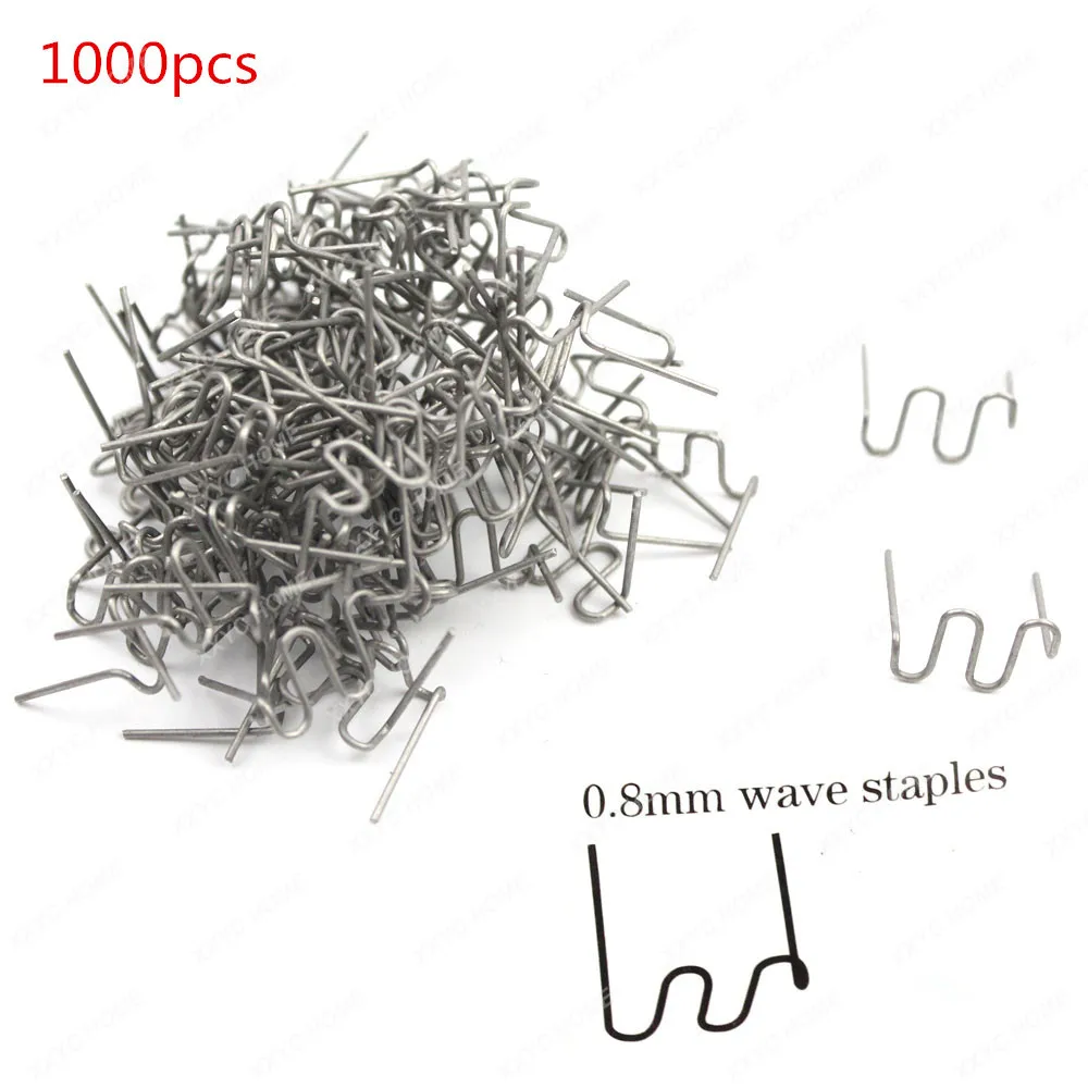 

1000pcs Staples for Hot Stapler Plastic Repair Wave Staples Bumper Bodywork Repairs 0.8mm S Wave Staples 1000pcs Hot Stapler