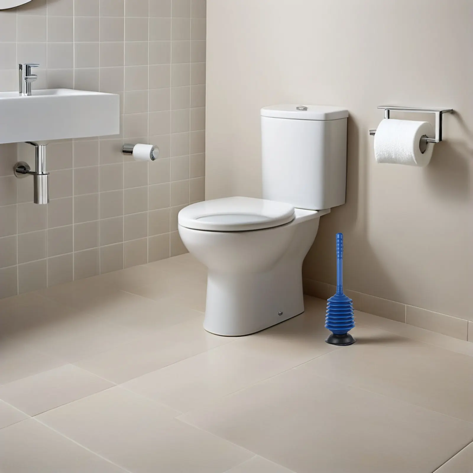 Professional Toilet Plunger for Home Use PP Material Long Handle Efficient Clog Remover Toilet Bowl Unclogger Bathroom Anti
