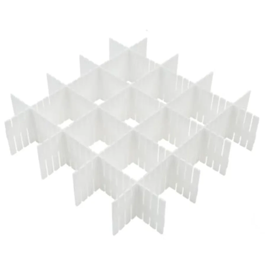 Lot de 16 séparateurs de tiroir 32×7 cm, organisateur modulable, découpable et réglable, rangement pour sous-vêtements, etc.