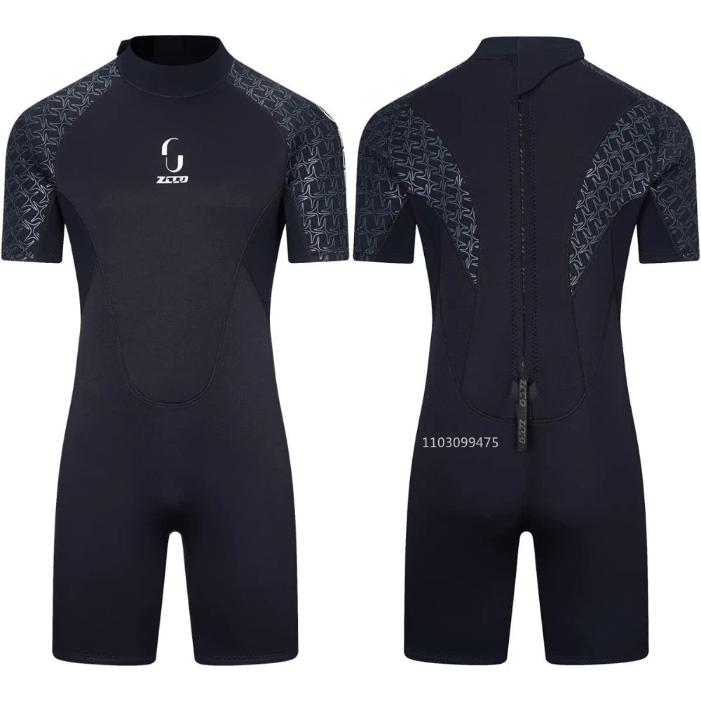ZCCO Men 3mm Shorty Wetsuit Womens Full Body Diving Suit Back Zip Dive Skin for Diving Spearfishing Surf Snorkel Swimming Suits