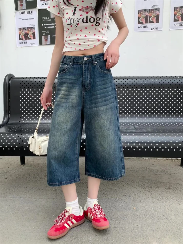 

Summer Women American Vintage Jorts Harajuku Y2k Streetwear Korean Cowboy Pants Jean Shorts 2000s Denim Hot Pants Abi Grunge