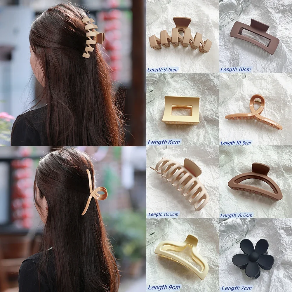 Nueva pinza de moda para mujer, pinza de pelo grande acrílica negra café coreana para niña, clip de tiburón, pasador para la cabeza, accesorios para el cabello