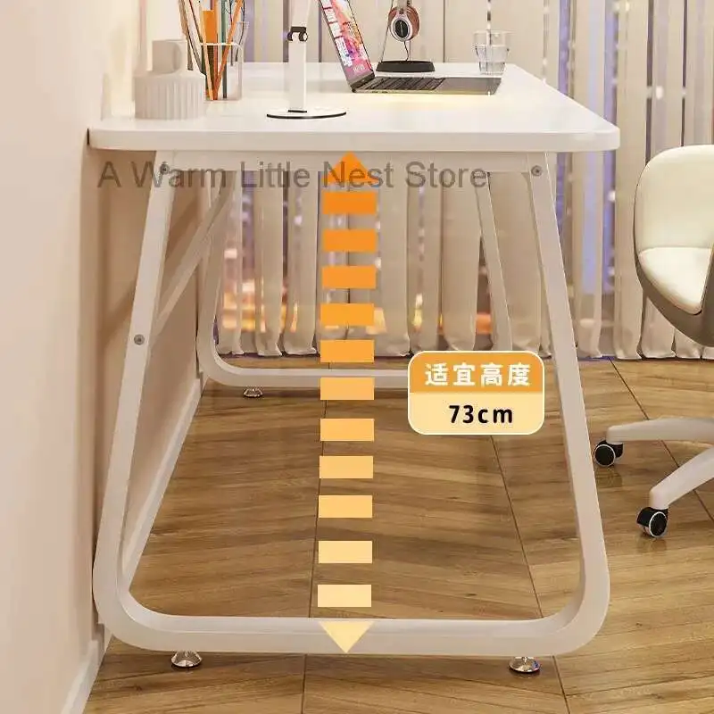 55 Inch Executive Desks, Large Office Computer Desk with Extra Thick Wooden Tabletop and Metal Frame, Simple Writing Table