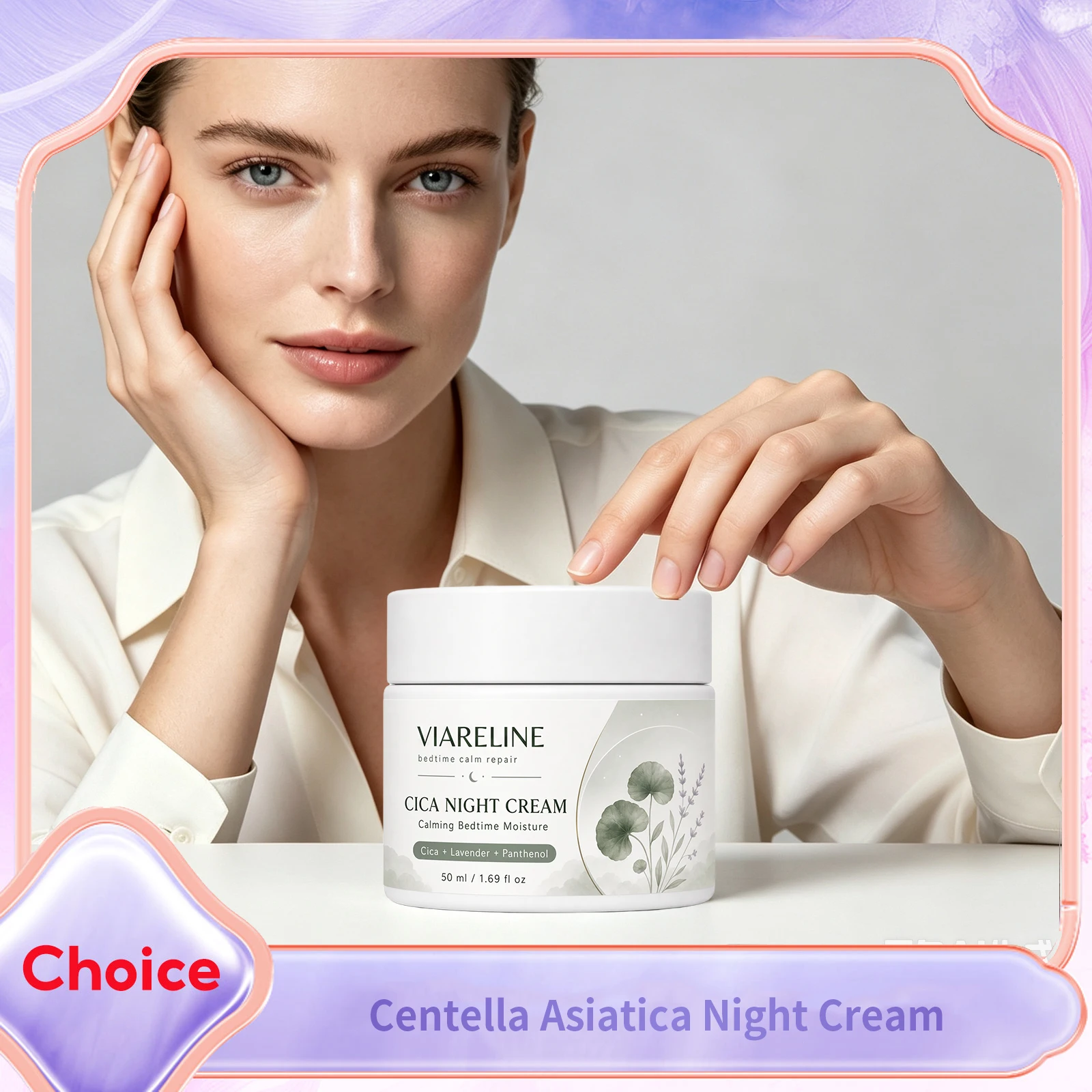 Centella Asiatica Night Cream Instant Firming Reduce Fine Lines Sooth Dry Rough Relieve Redness Deep Hydration Face Moisturizer