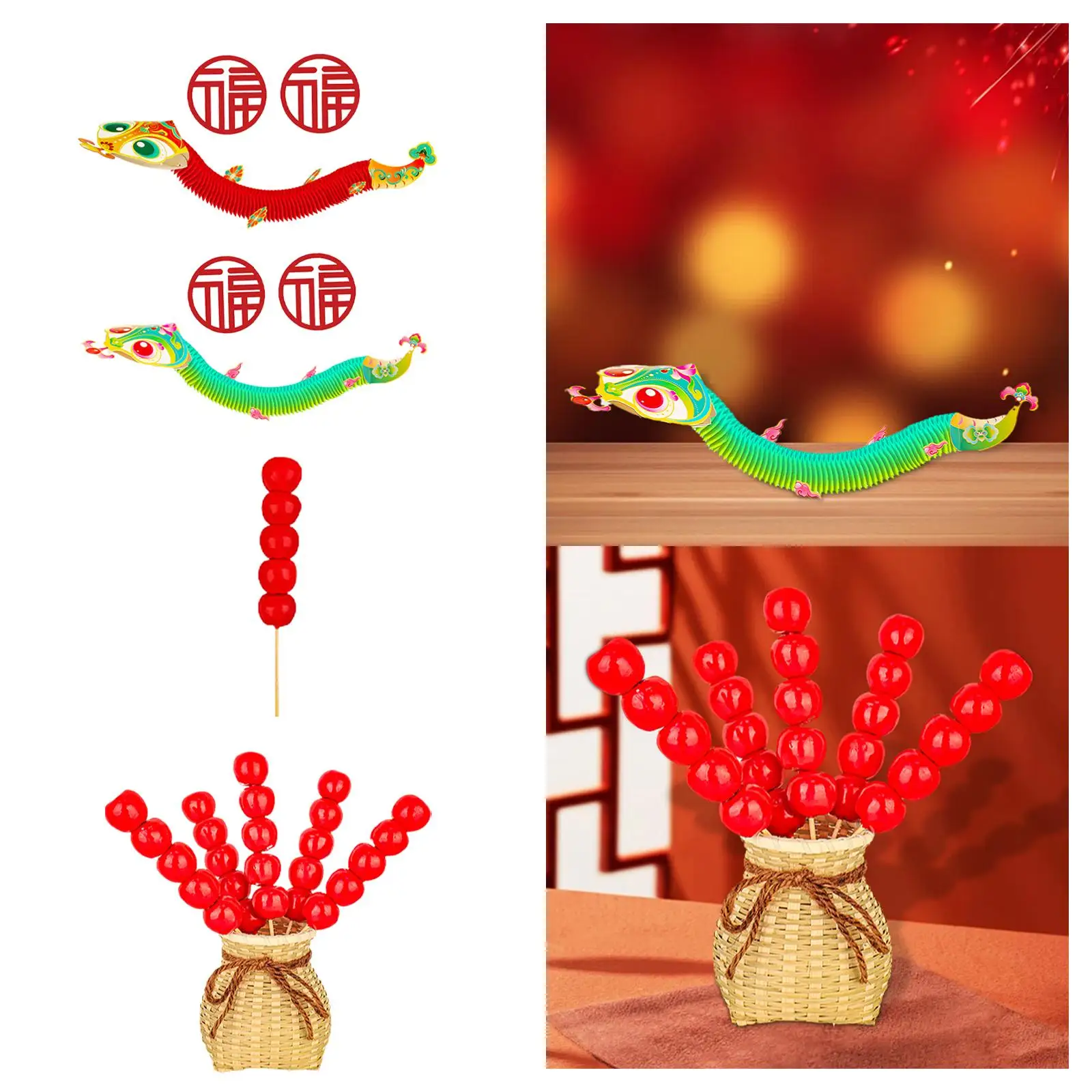 Chinese New Year Paper Snake New Year Decoration Gift Kids Handicrafts Handmade Paper Snake Toy Photo Props for Kids