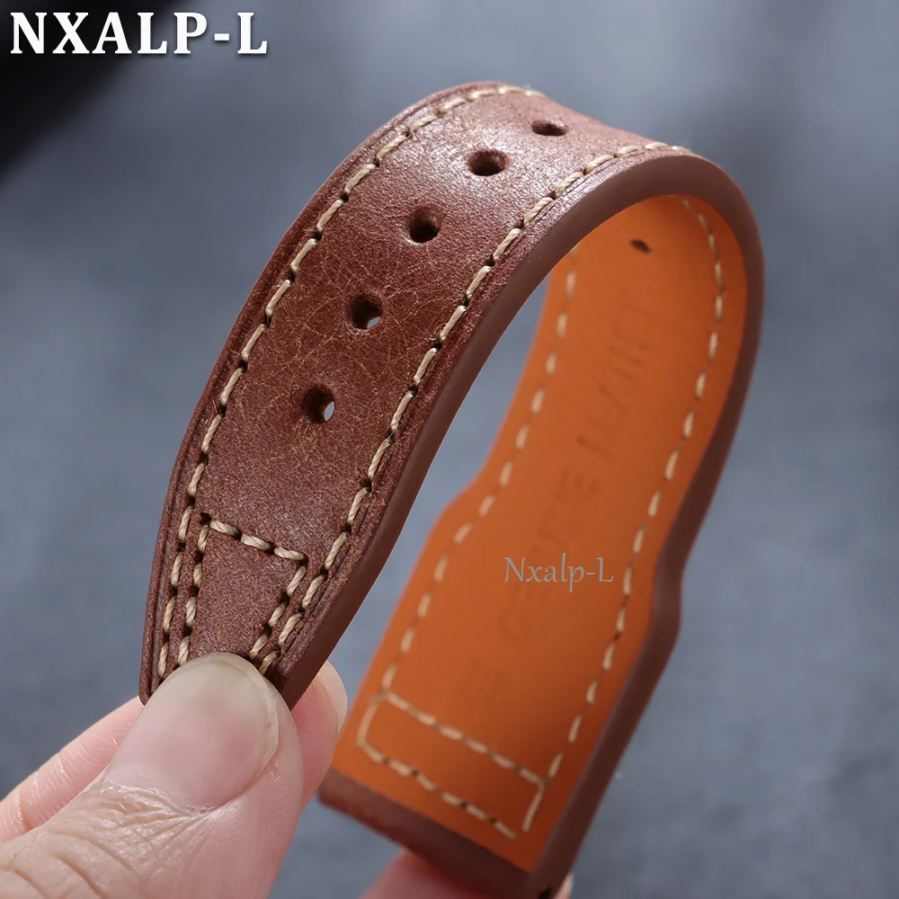 20mm 21mm 22mm Uhrenarmband aus Rindsleder für IWC Pilot Portugieser, genähtes Lederarmband, Herren- und Damen-Sportarmband, Zubehör – Detail 9