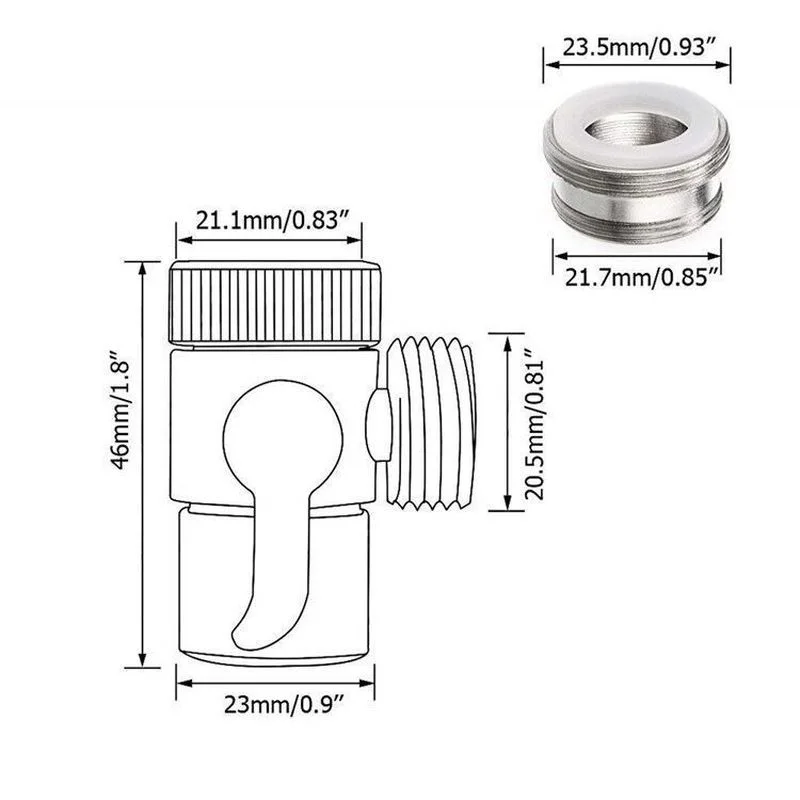 Alloy Switch Faucet Adapter,Sink Splitter Diverter Valve with Aerator, Tap Connector for Kitchen Toilet Bidet Shower Bathroom