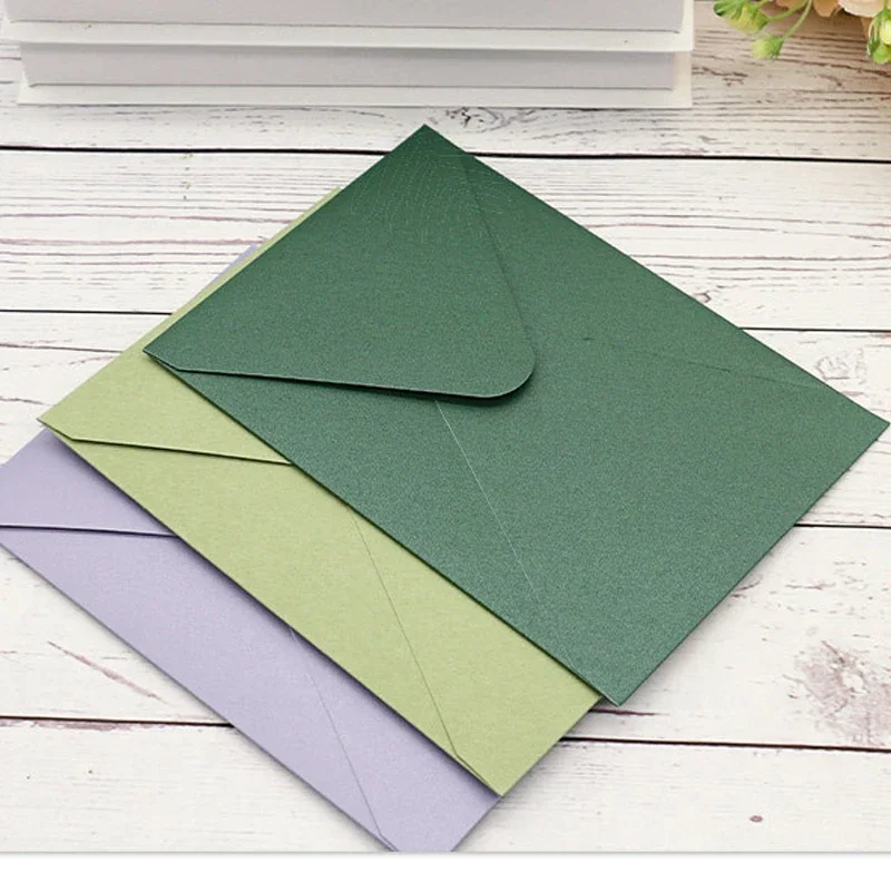 

50pcs 195x138mm Envelope for Wedding Invitations Business Supplie Postcard Packaging Storage Stationery 250g Pearlescent Paper