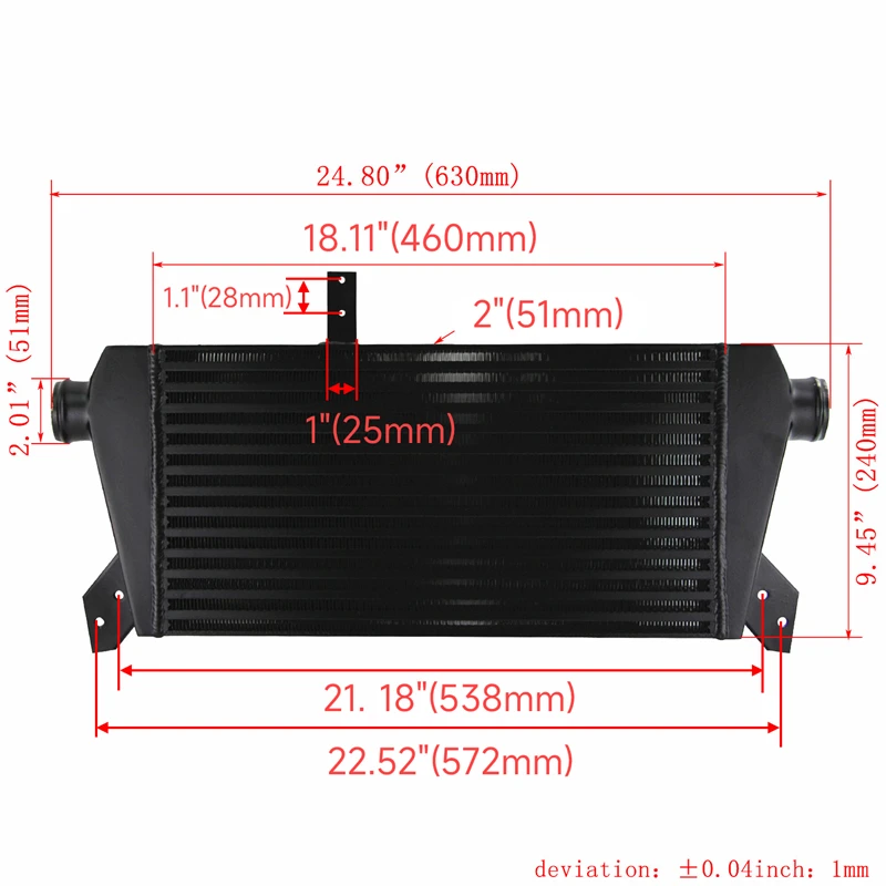 Upgrade Front Mount Intercooler Kit Fit For  VW Passat Audi A4 B5 1996-2001 1.8T Black