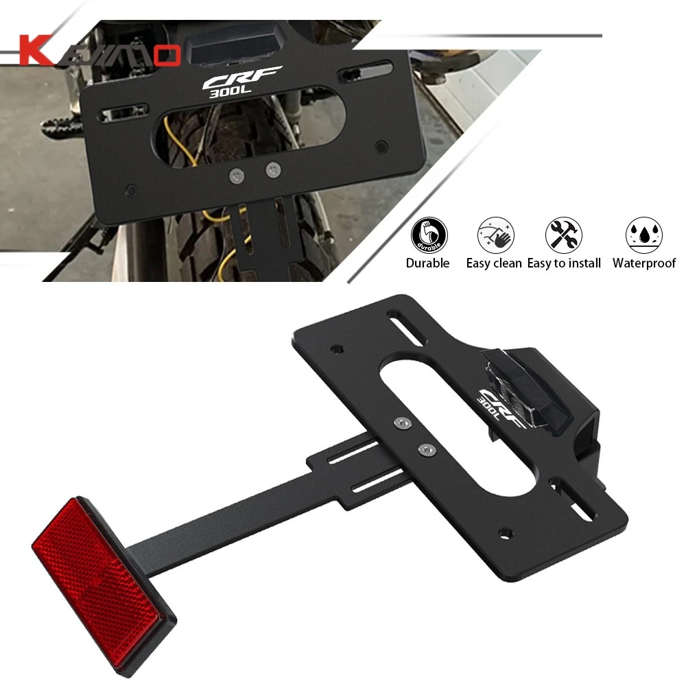 For Honda CRF300L ABS CRF300L Rally 2021 2020 2023 CRF 300L RALLY ABS CRF300LS License Plate Bracket Holder with Lamp Motorcycle