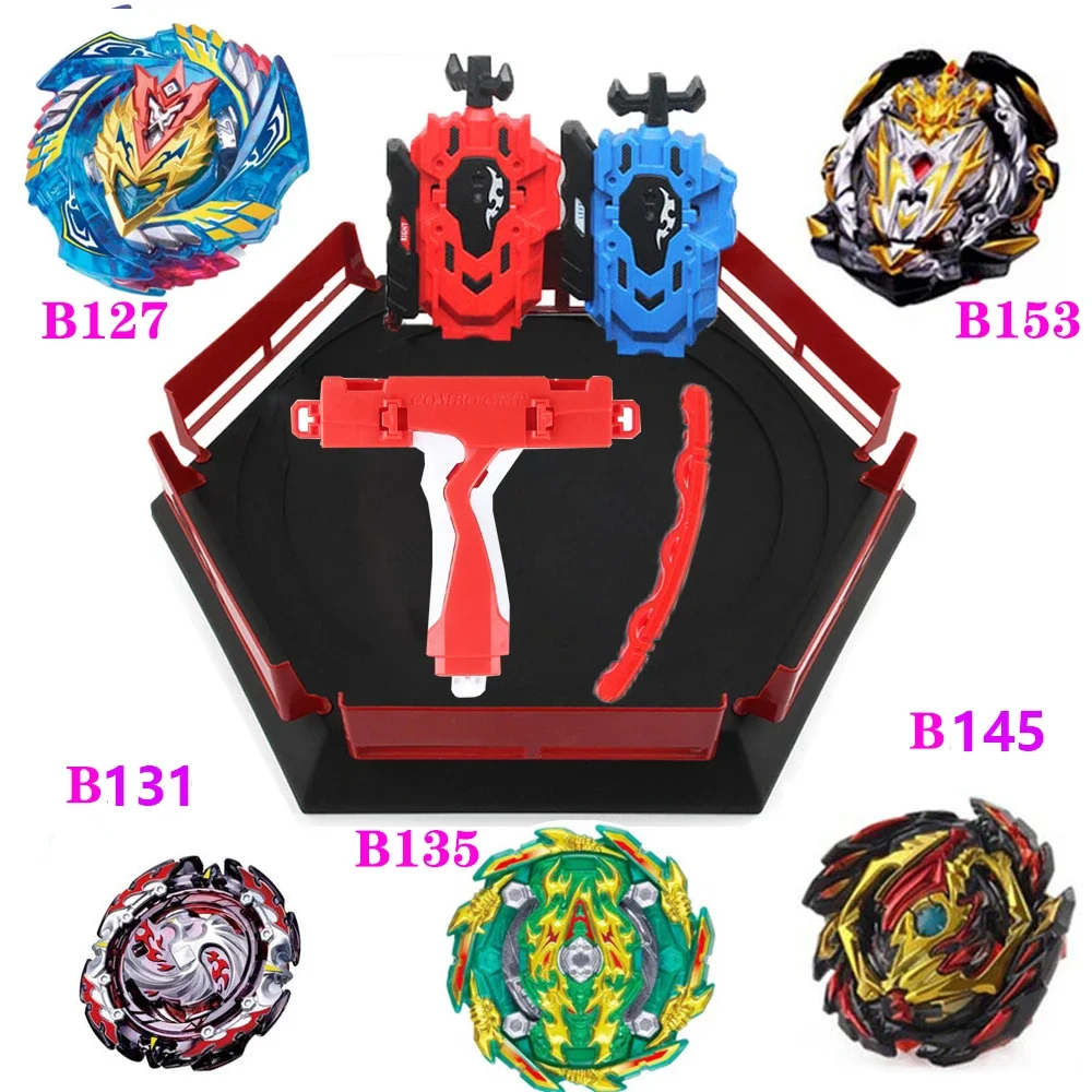 Burst Spinning Top Set B134 B122 B135 B142 Metal Fight Blade Toy with Launcher & Battle Arena Stadium Kids Boys Birthday Gift