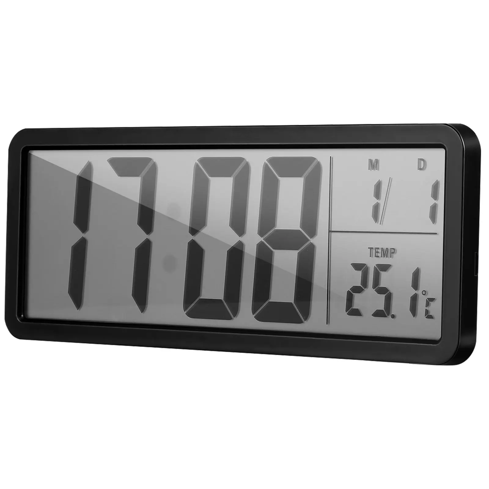 Digital LED Wall Clock Large Display Real Time Date Indoor Temperature Humidity Automatic Update Wall Mounted Clock for Living