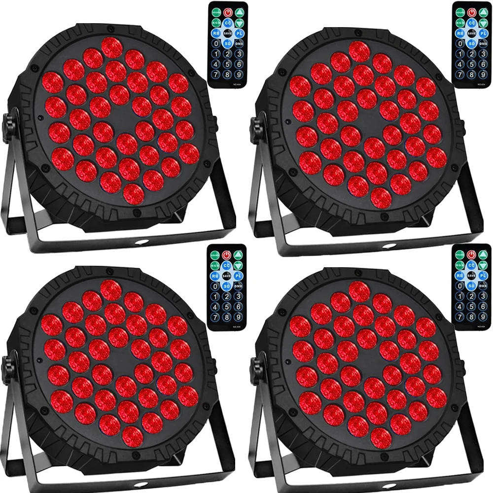 4PCS 36 LED Bühne Voll Farbe Flache Par Beleuchtung Effekt RGB 3IN1 DMX 512 DJ Disco Party Urlaub Weihnachten club Hochzeit Show Lichter