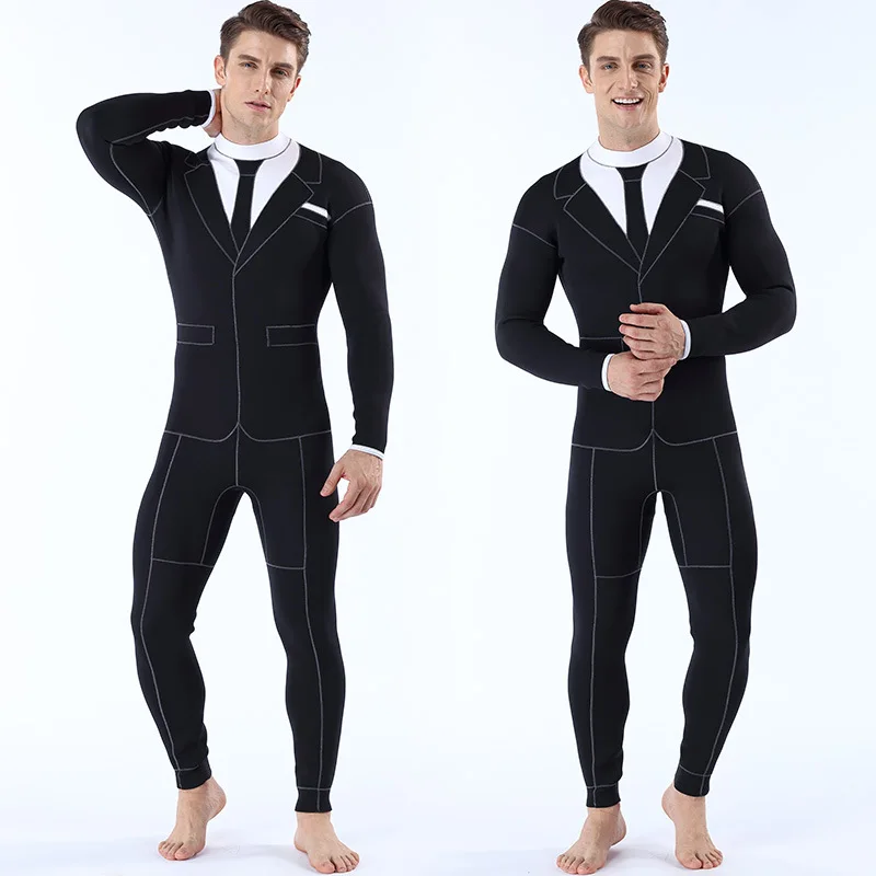 3MM Diving Clothes Conjoined Cold-proof Warm-keeping Diving Clothes Individualized Men's Western Clothing Diving Clothes