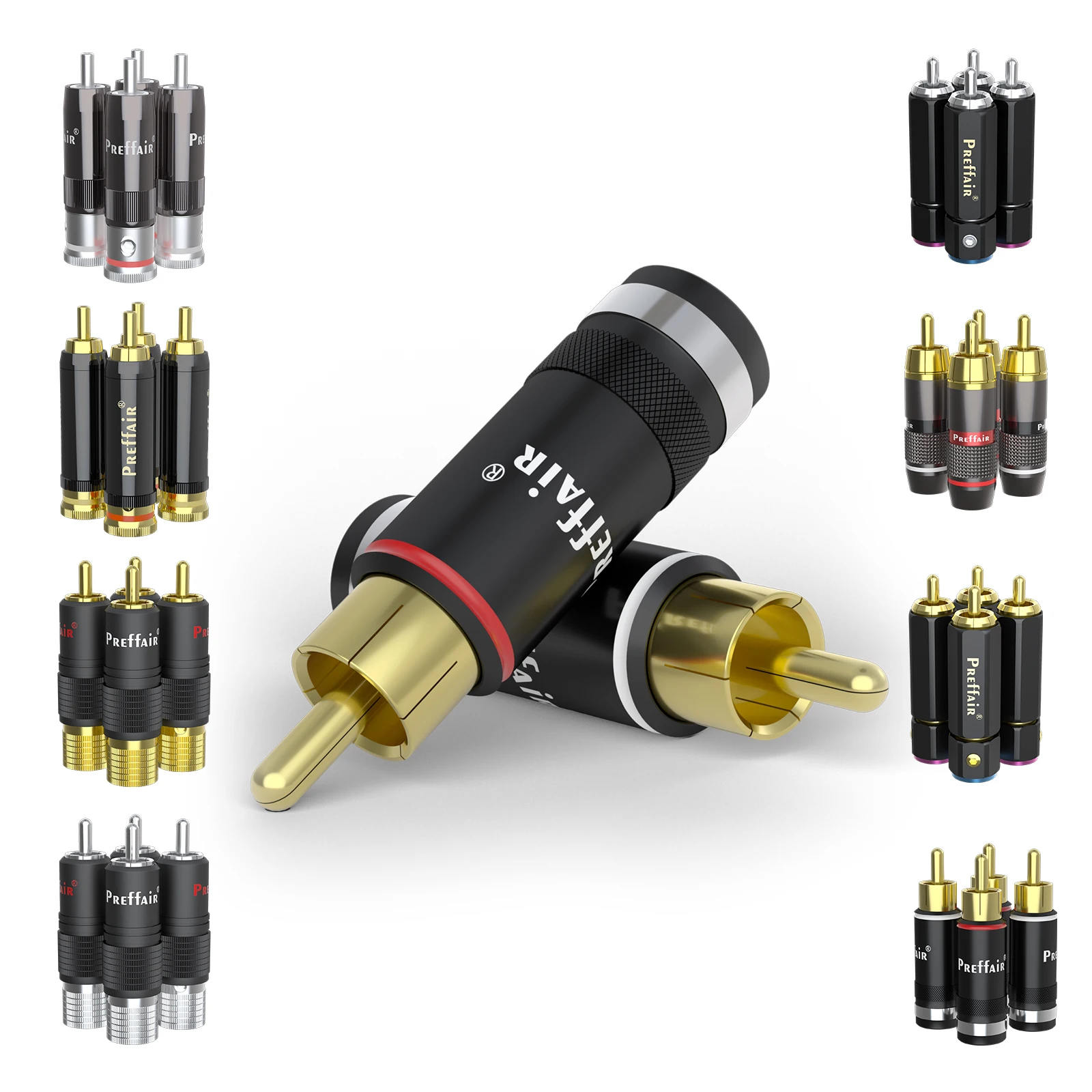 Preffair RCA-Stecker HiFi-Audio-RCA-Adapter Anschluss – Detail 1