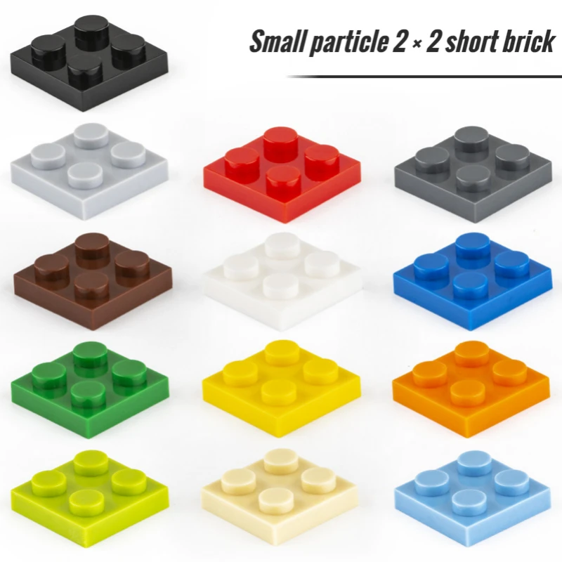 

20Pcs Bulk Small 3022 2x2 Plate Board Particle Building Block Low Brick Foundation Accessories Building Block Castle Toys