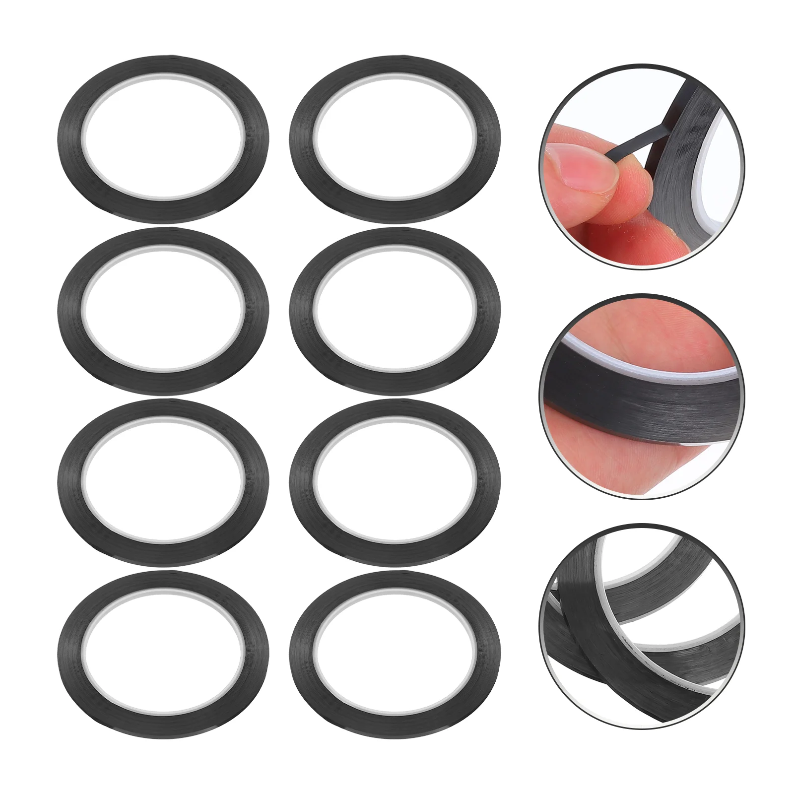 8 Pcs Line Marking Tape Self Adhesive Fish Tank Pipeline Gridding Even Lines Black Graphic Drafting Whiteboard Chart
