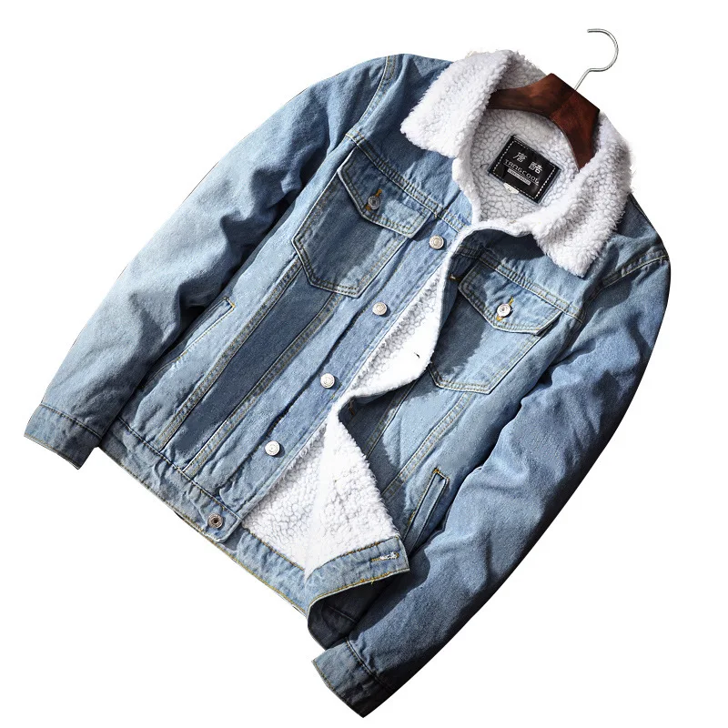 Winter Warm Fleece Men\'s Denim Jackets Streetwear Casual Cotton Classic Slim Jeans Coat Brand Clothes Cowboy Jacket Ropa Hombre