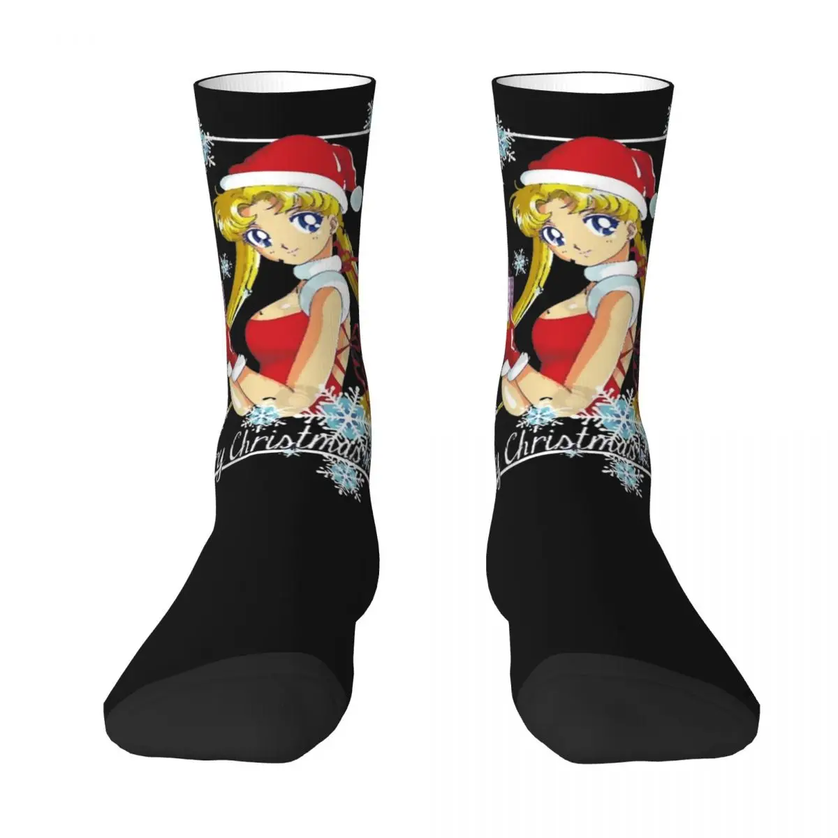 Merry Christmas Sailor Moon Socks Modern Stockings Autumn Anti Bacterial Couple Socks High Quality Design Climbing Socks