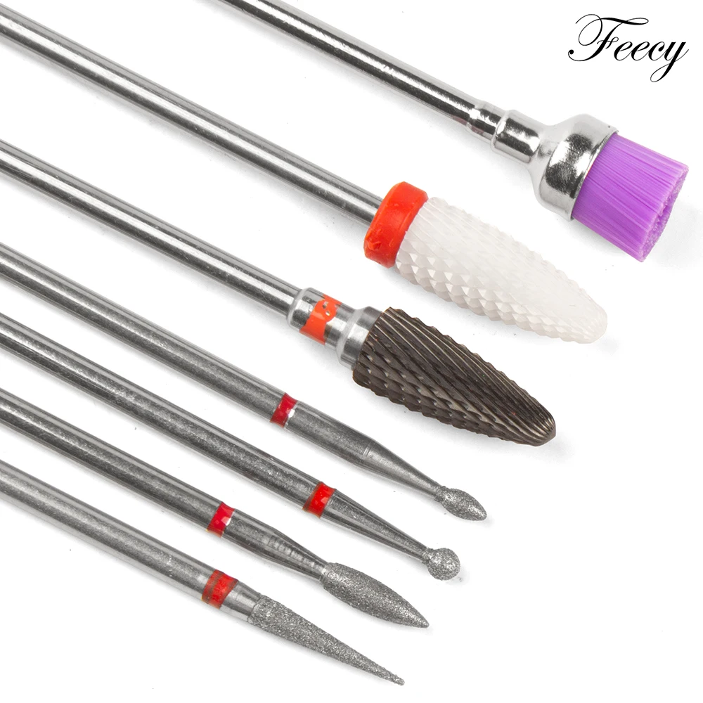 

Diamond Ceramic Nail Drill Bits Milling Cutter for Manicure Set Accessories Removing Gel Mill Files Manicure Machine Tools 7PCS