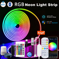 TUYA Wifi Neon LED Strip Lights RGB 5V USB Waterproof Silicone Neon Rope Light APP Control Music Sync Lamp Tape for Room Holiday