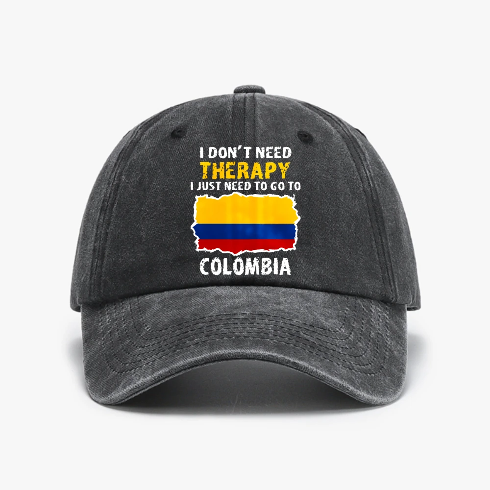 

Colombia Flag Baseball Cap Women Outdoor Casual Solid Color Golf hat Men Retro Outdoor Washed denim hats