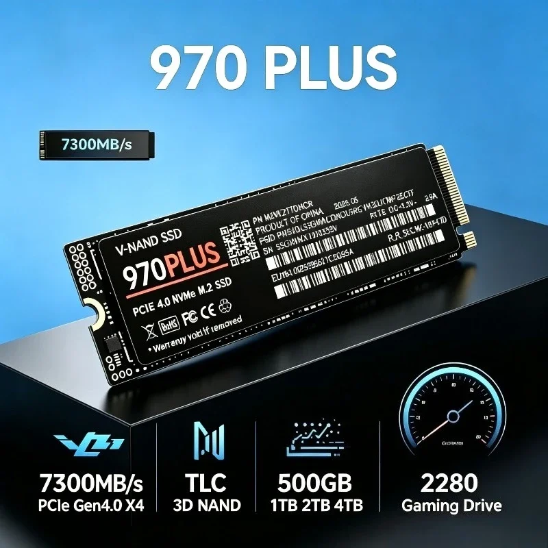 Original 970 PLUS 7300MB/s Internal M.2 NVMe SSD PCIe Gen4.0 X4 TLC 3D NAND 1TB 2TB 4TB 2280 Gaming Drive For PS5 PC Laptop