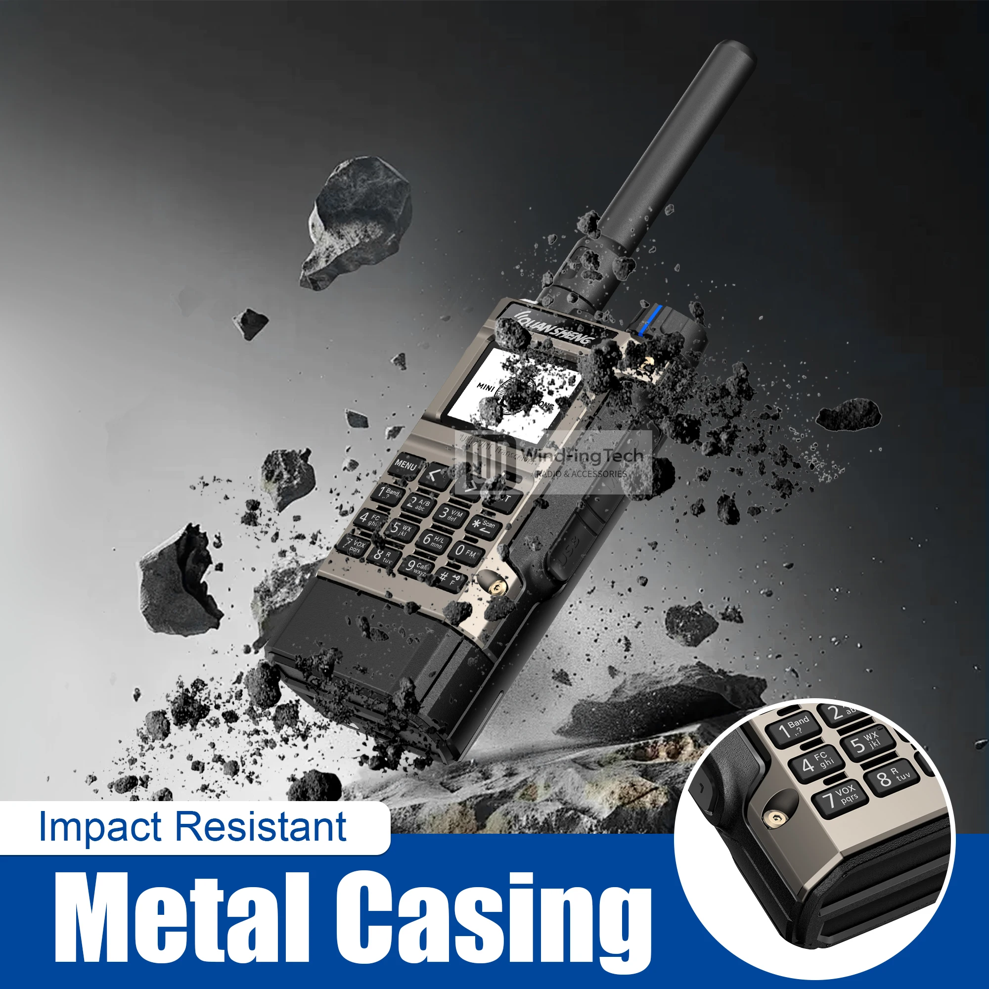 Quansheng UV-K1(8) جهاز اتصال لاسلكي صغير 2 ميجابايت فلاش 50-600 ميجا هرتز تردد نسخ لاسلكي AM FM Type-C 5 كجم طويل المدى هام اتجاهين راديو