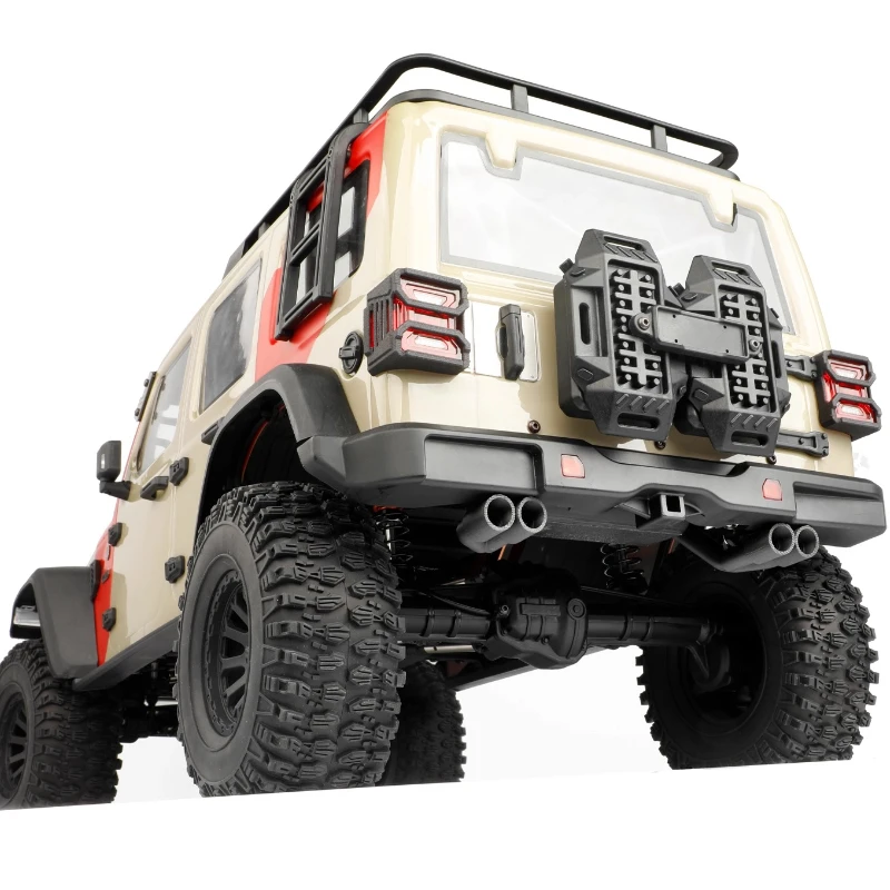 Modelo de simulación, cubierta de lámpara trasera de coche de juguete, cubierta protectora de malla, tubo de escape modificado actualizado para coche trepador de control remoto MK07 JK07 1/7