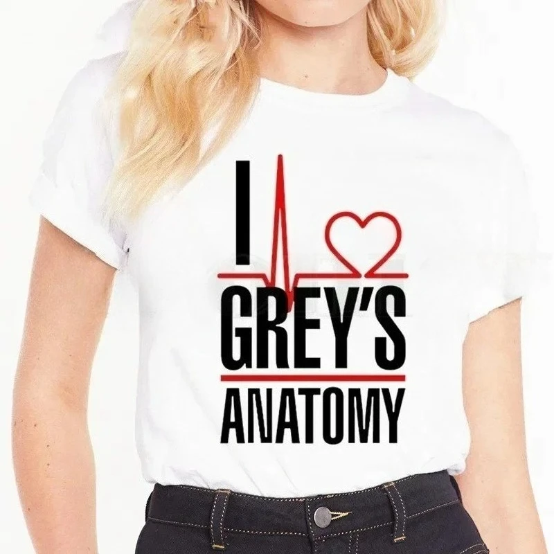 

Cartoon medical printed short sleeved women's top T-shirt Harajuku daily versatile women's T-shirt