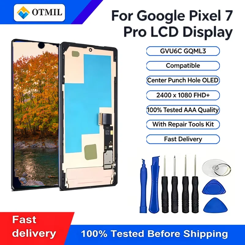 Pantalla Durable For Google Pixel 7 Pro GE2AE LCD Screen Digitizer Assembly Replacement Part No Dead Pixel Mobile Phone Parts
