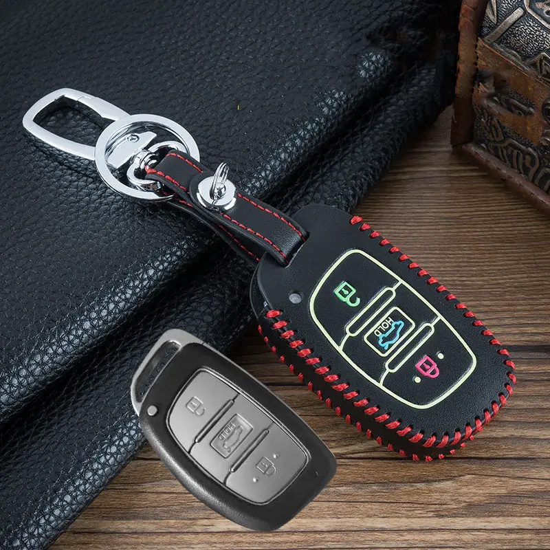 Leather Car Key Case Cover For Hyundai Tucson Creta i10 ix25 ix35 i20 i30 HB20 Elantra Verna Mistra Santa Fe Protection