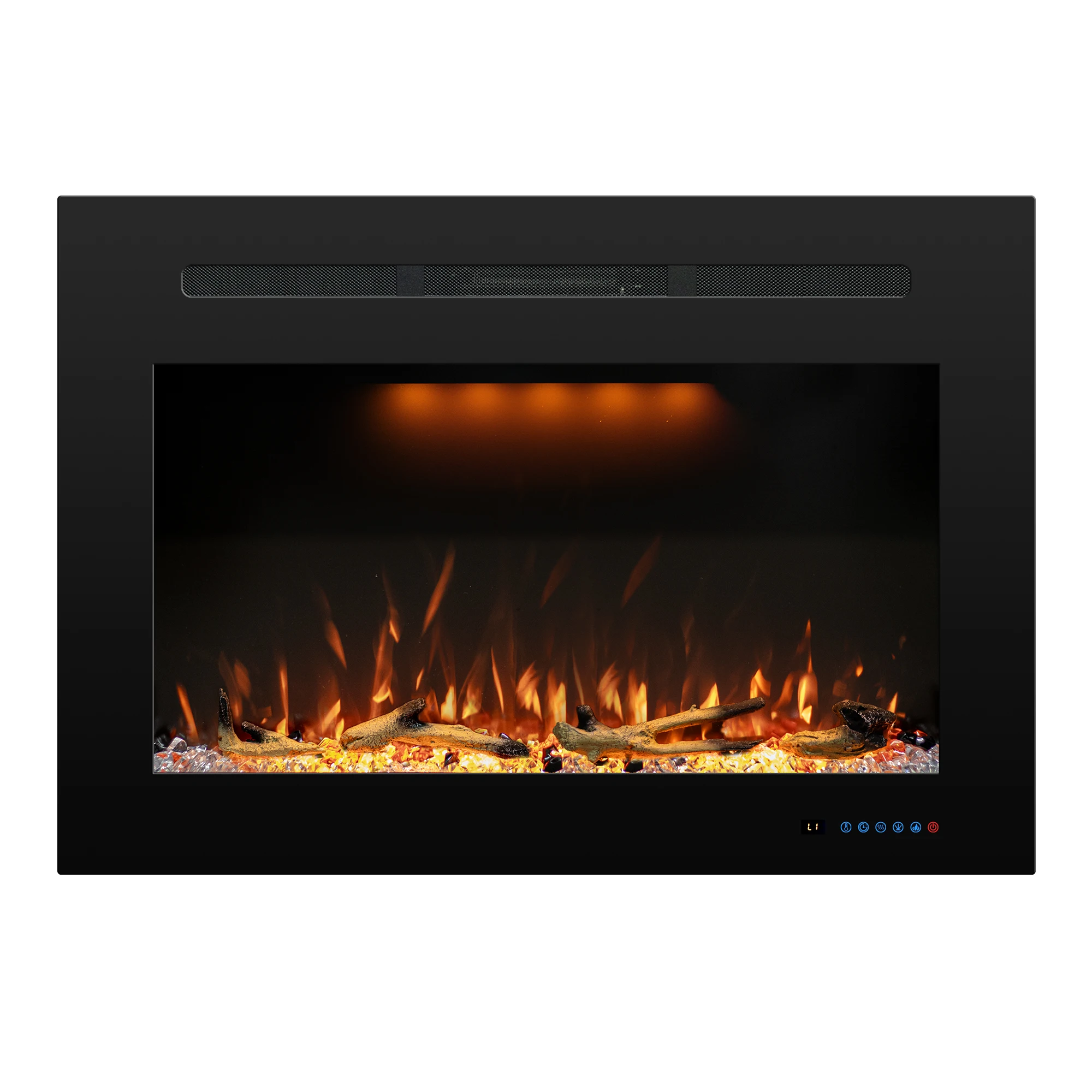 40 Inches Hot Sell Cheap Built-in Electric Fireplace Heating With Real Log Wood Crackling Sound Remote Control