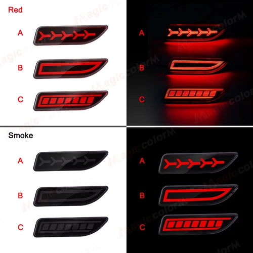 Imagen 2 del producto Para Toyota Corolla 2011 2012 2013 para Lexus CT200h Reflector de parachoques trasero de coche luz de señal de giro secuencial lámpara de conducción de freno 12V