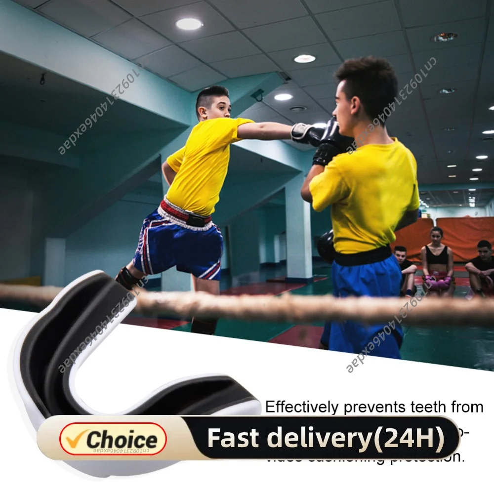 Kids Boxing Gum Shield with Storage Case Mouth Guard EVA Sports Mouth Guard Double Colored for Boxing MMA Kickboxing Muay Thai