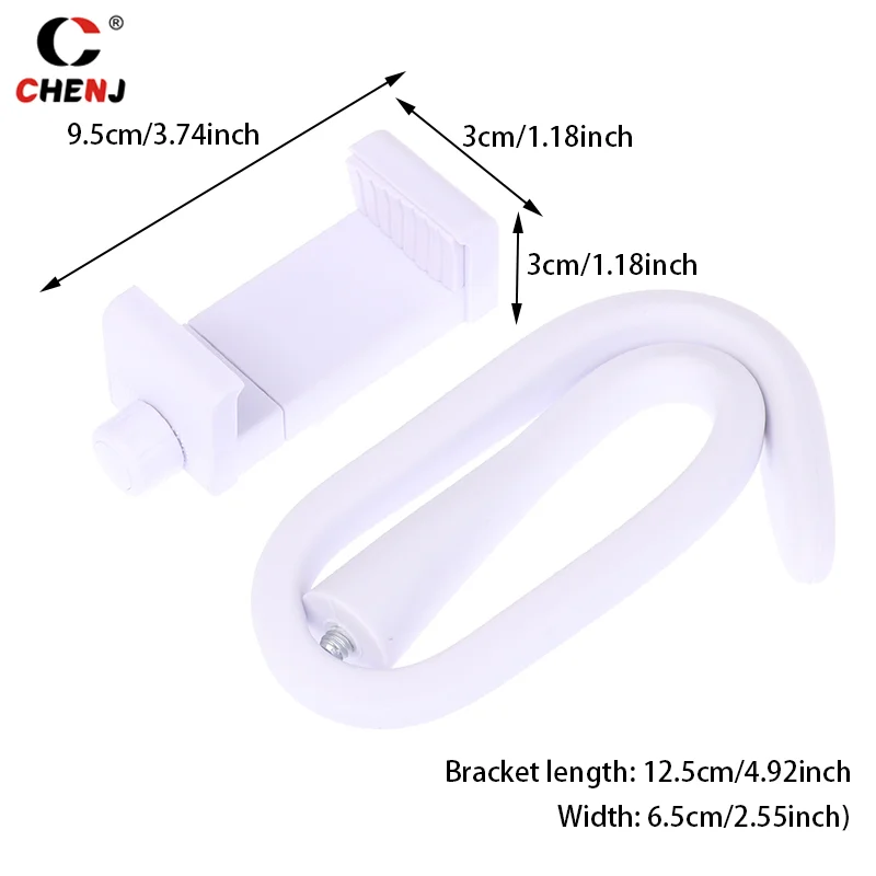 Universal Baby Monitor Holder Longer White Flexible Silicon Baby Camera Stand, Ideal IP Camera Mount Hole-Free Crib Cradle Rod