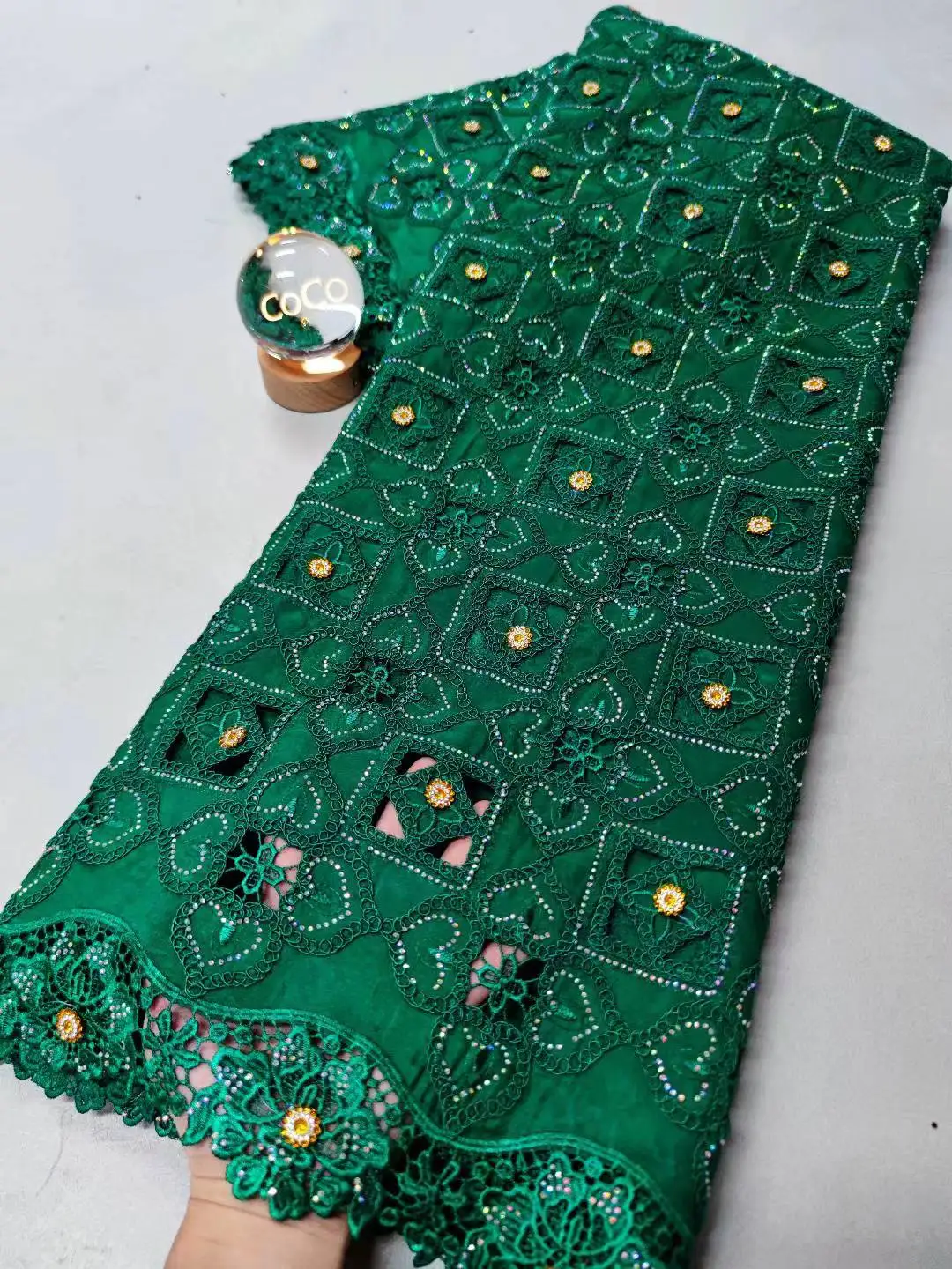 

African Lace Fabric Nigerian Tulle Embroidered Bridal Gown Material Soft Cotton Damask for Wedding Party Dresses 5Yards 2025