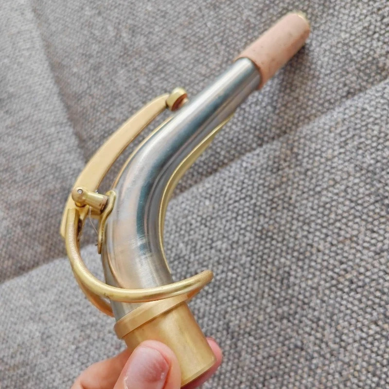 Saxofón alto saxofón alto saxofón alto profesional saxofón latón doblado cuello gota E Alto doblado cuello codo hilo buen sonido