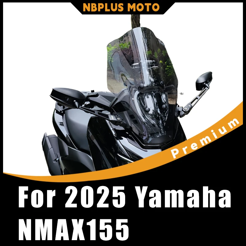 Image of 【Premium】Für 2025 Yamaha NMAX155 Modifizierte, anhebbare, verstellbare Windschutzscheibe mit Rückspiegelzubehör