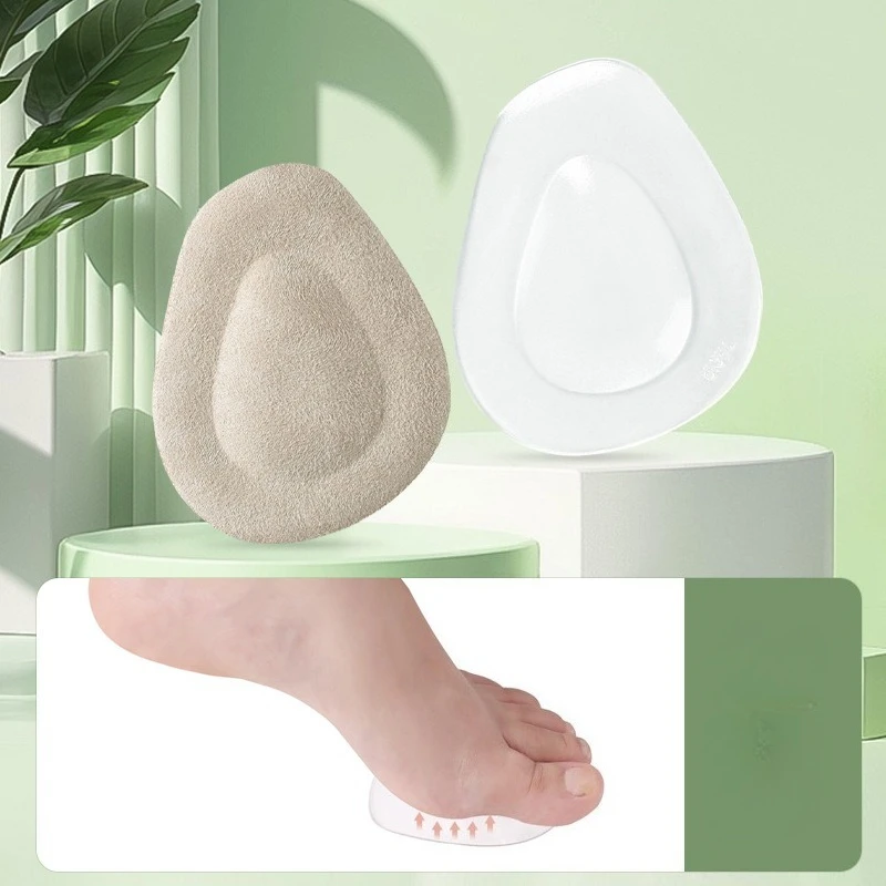 Coussinet avant-pied demi-taille pour femmes, semelle intérieure à talons hauts, épaisse, antidérapante, transparente