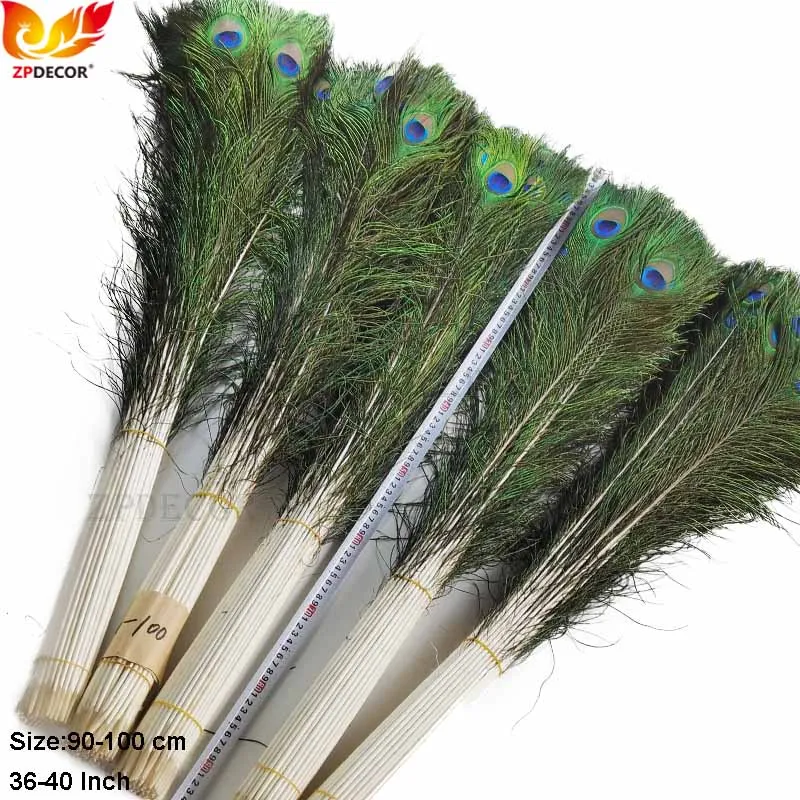 

Natural Peacock Feathers 90-100cm for Crafts Carnival Decoration