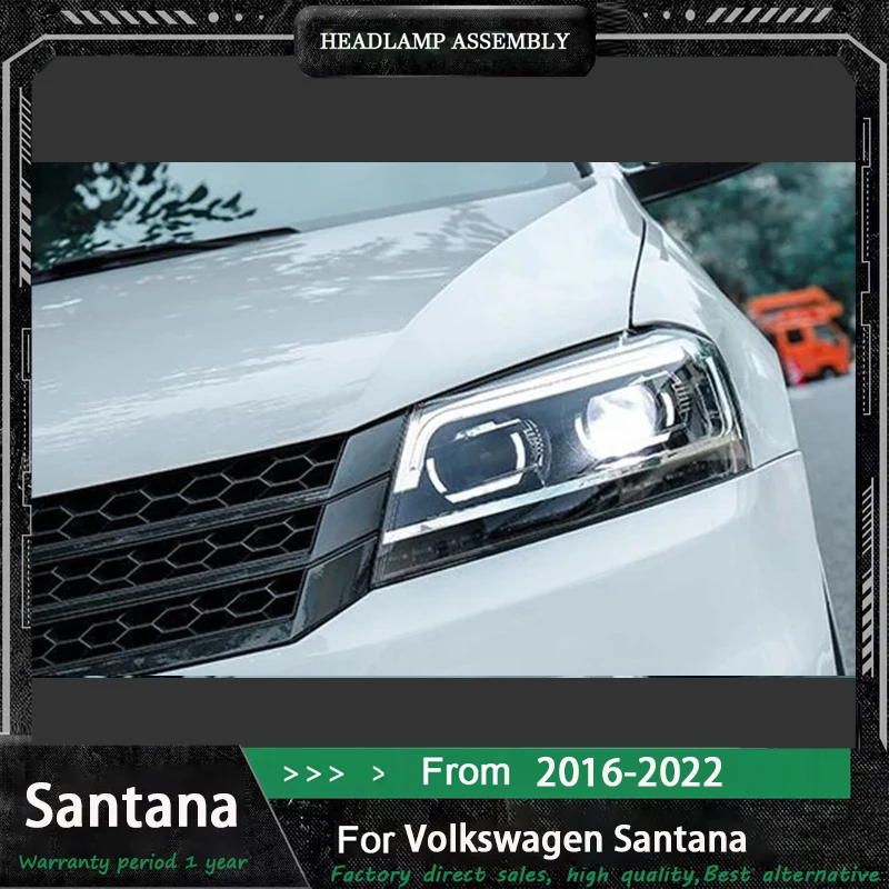 Suitable for 2016-2022 Volkswagen Gran Santana Headlight Assembly Conversion to Full LED Light Source with Daytime Running Light