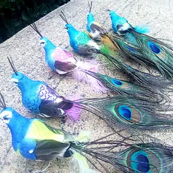 Creative Decor Gift Bird Ornaments Small Peacock Model Toy Garden Sculpture