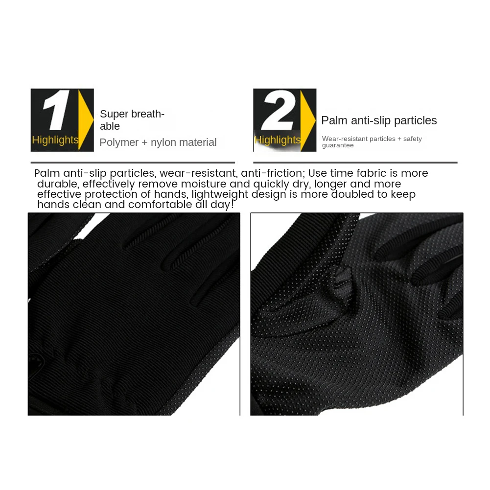 ABPF  Outdoor Combat Gloves Black Climbing Gloves Climbing Mountaineering Fitness Riding Gloves All Finger Gloves(L)
