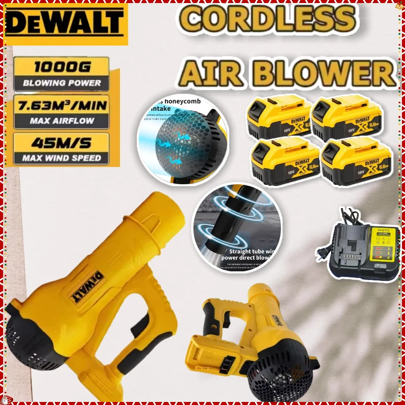 DEWALT-soplador de aire inalámbrico de 38000RPM, herramienta eléctrica Turbo de chorro de hojas de mano sin escobillas para batería Dewalt de 20V