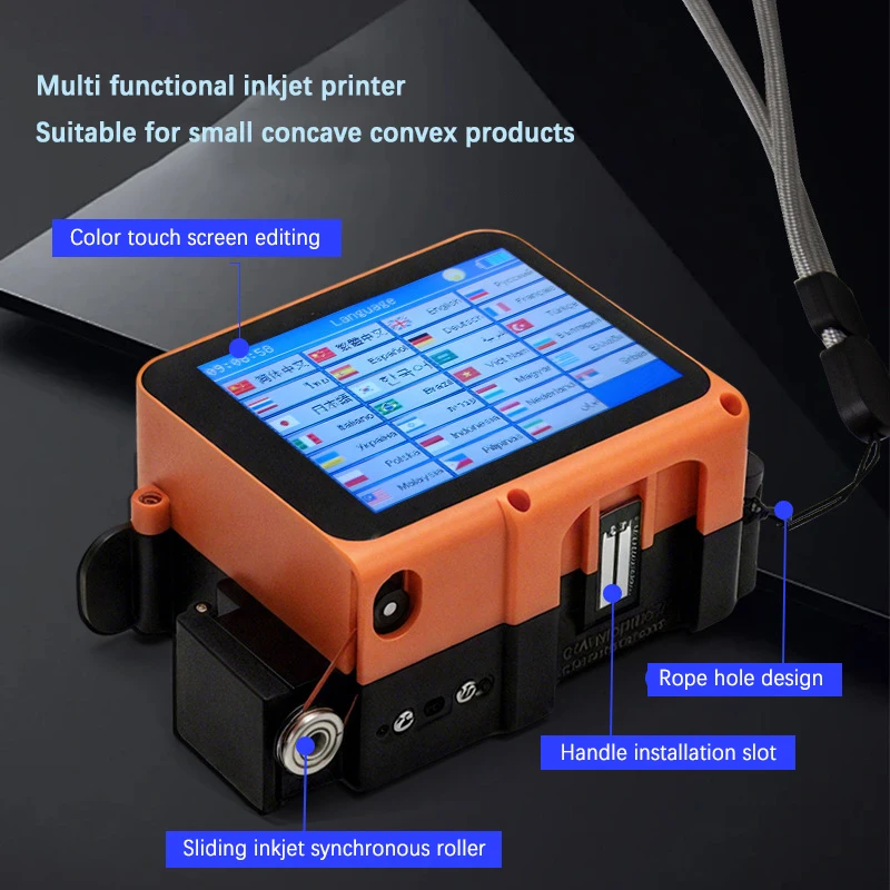 Mini Printer Inkjet 12.7mm QR Code Date Logo Multi Language Printing Label Handheld Inkjet Printer